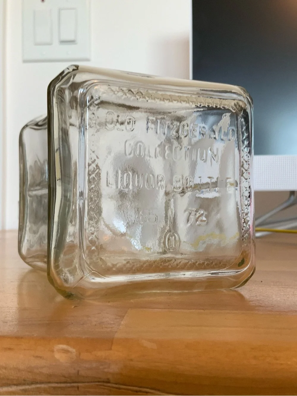 Clear Glass Bourbon Decanter with Gold Eagle Accent
